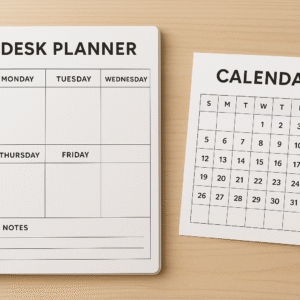 Desk Planner With Calender
