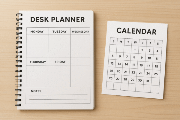 Desk Planner With Calender